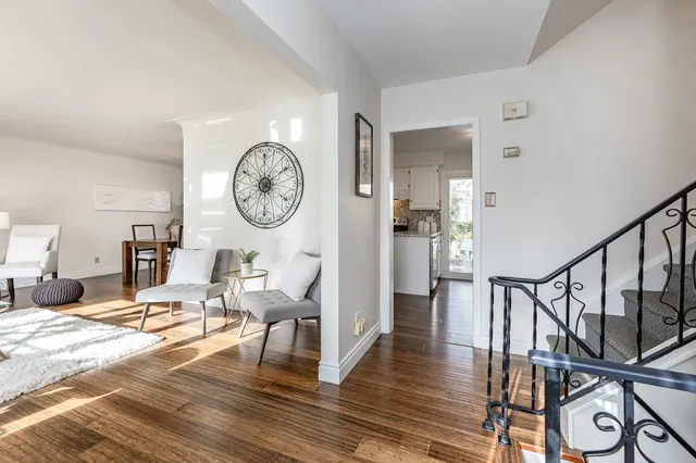 Living room with staircase