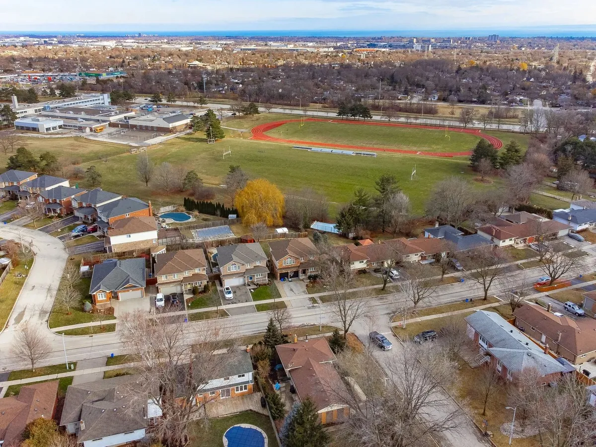 Aerial of a suburban neighbourhood
